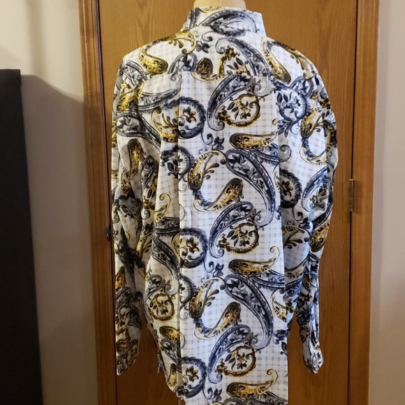 Karl knox grey yellow paisley abstract long sleeve - Picture 3 of 6